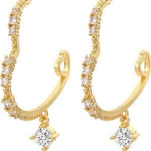 18K Gold Plated Huggie Hoops Hypoallergenic Earrings for Women Trendy Jewelry